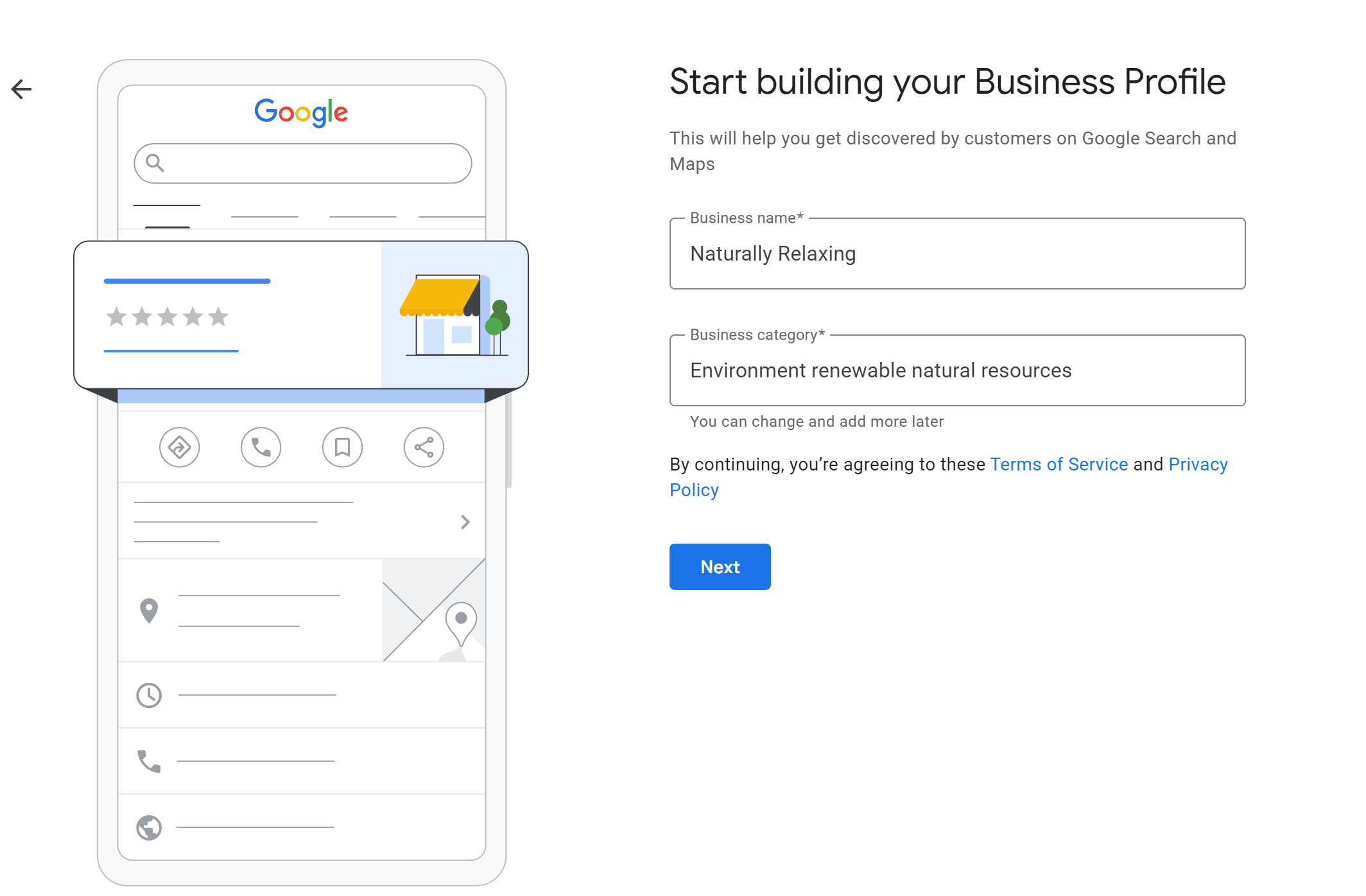 Google Business step 1